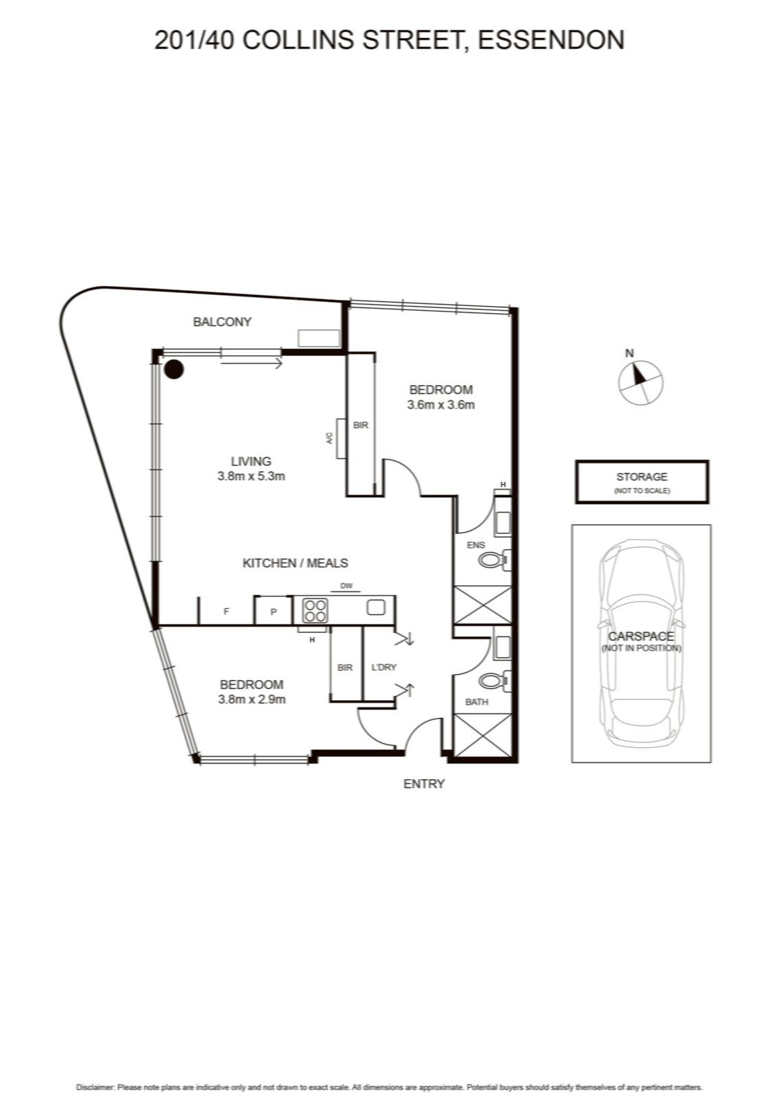Floorplan for 201/40 Collins Street, Essendon