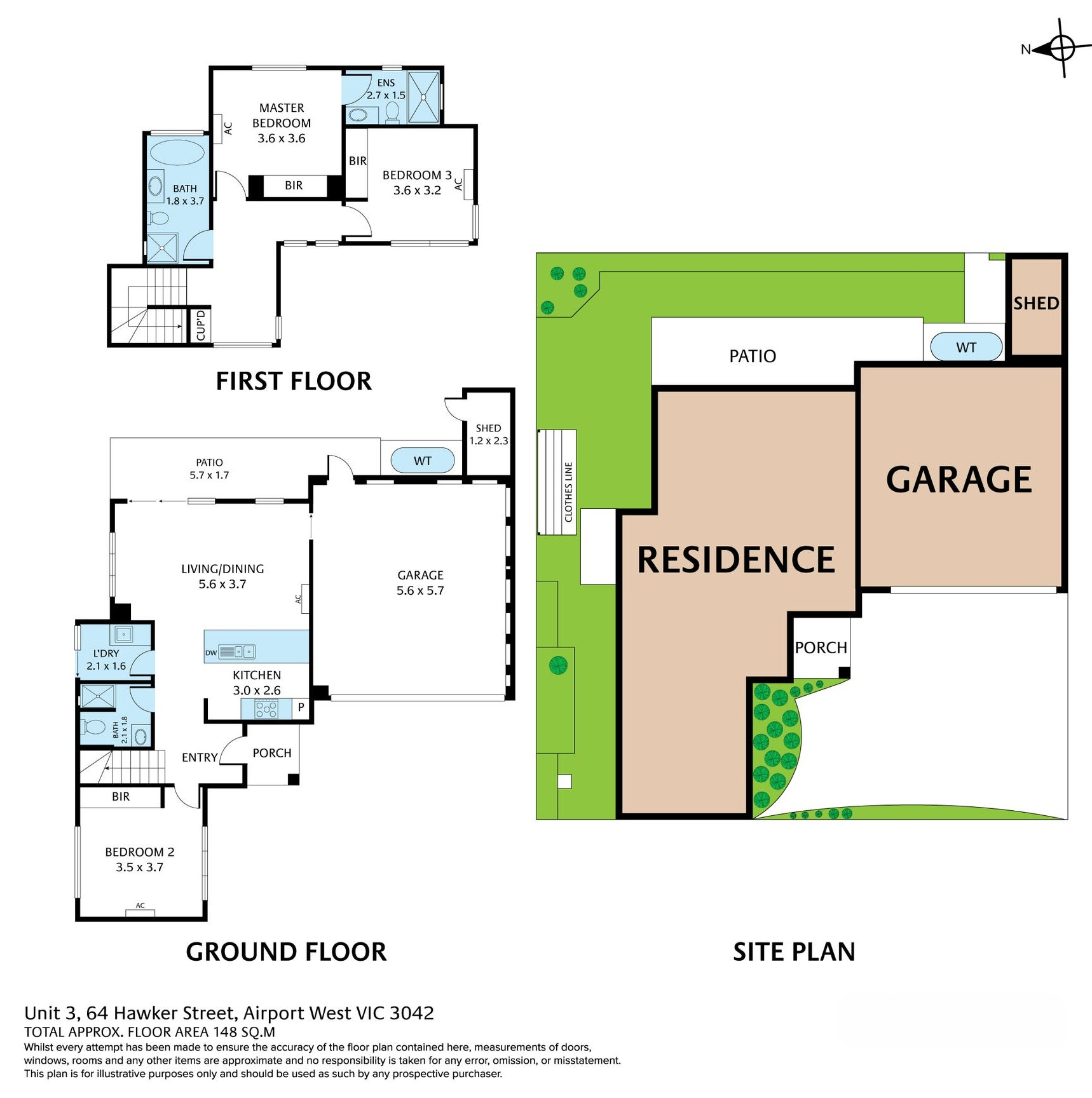 Floorplan for 3/64 Hawker Street, Airport West