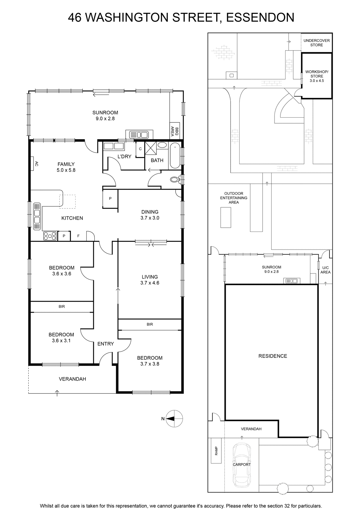 Floorplan for 46 Washington Street, Essendon